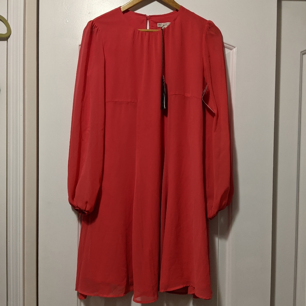 Bright pink long sleeve dress